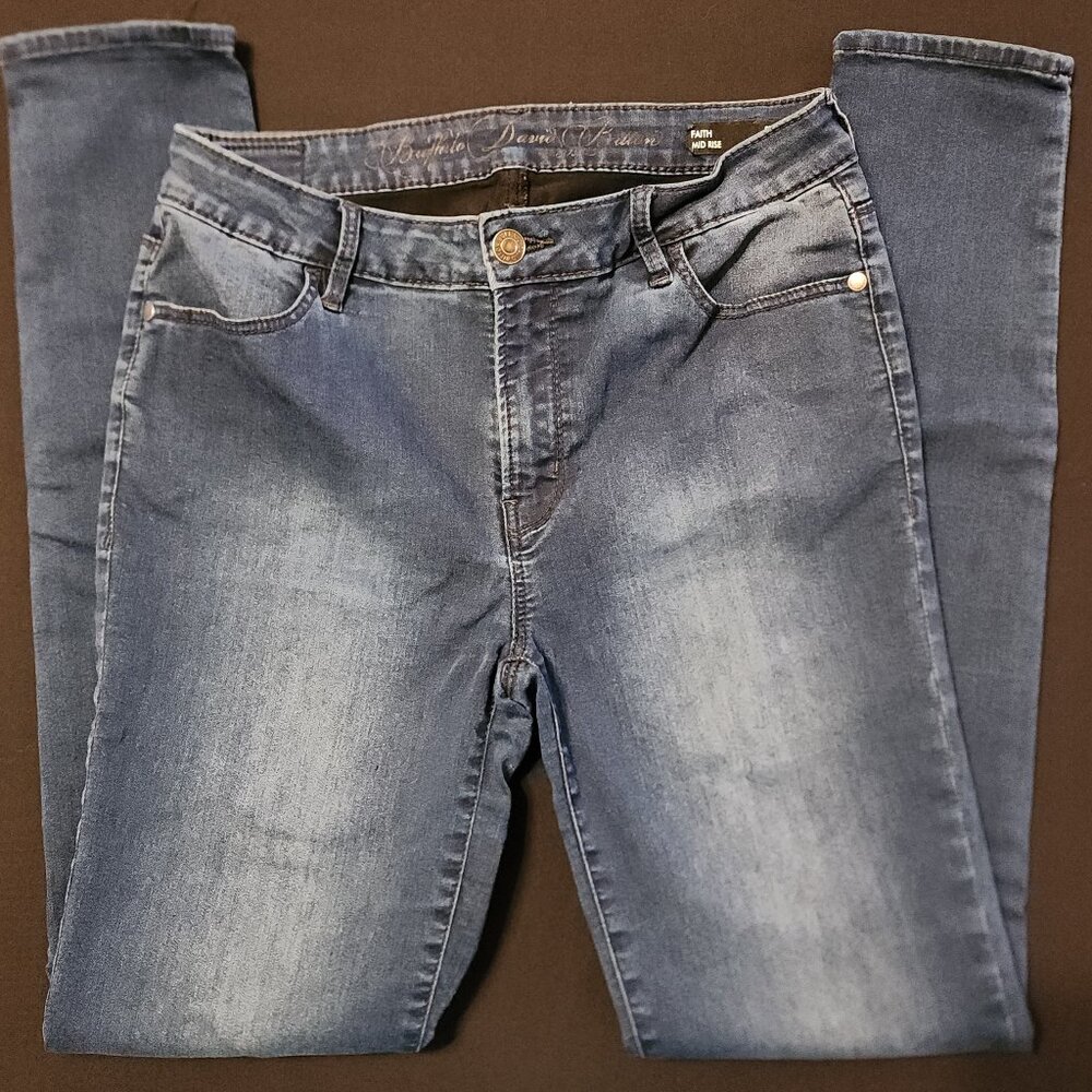 Buffalo David Bitton Size 29 Faith Jeans Mid Rise Super Skinny Stretch Dark Wash